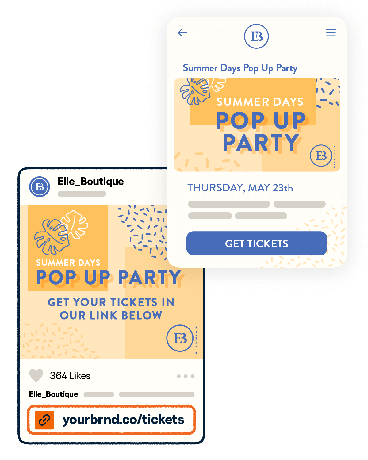 Bitly short link example for tickets to a party