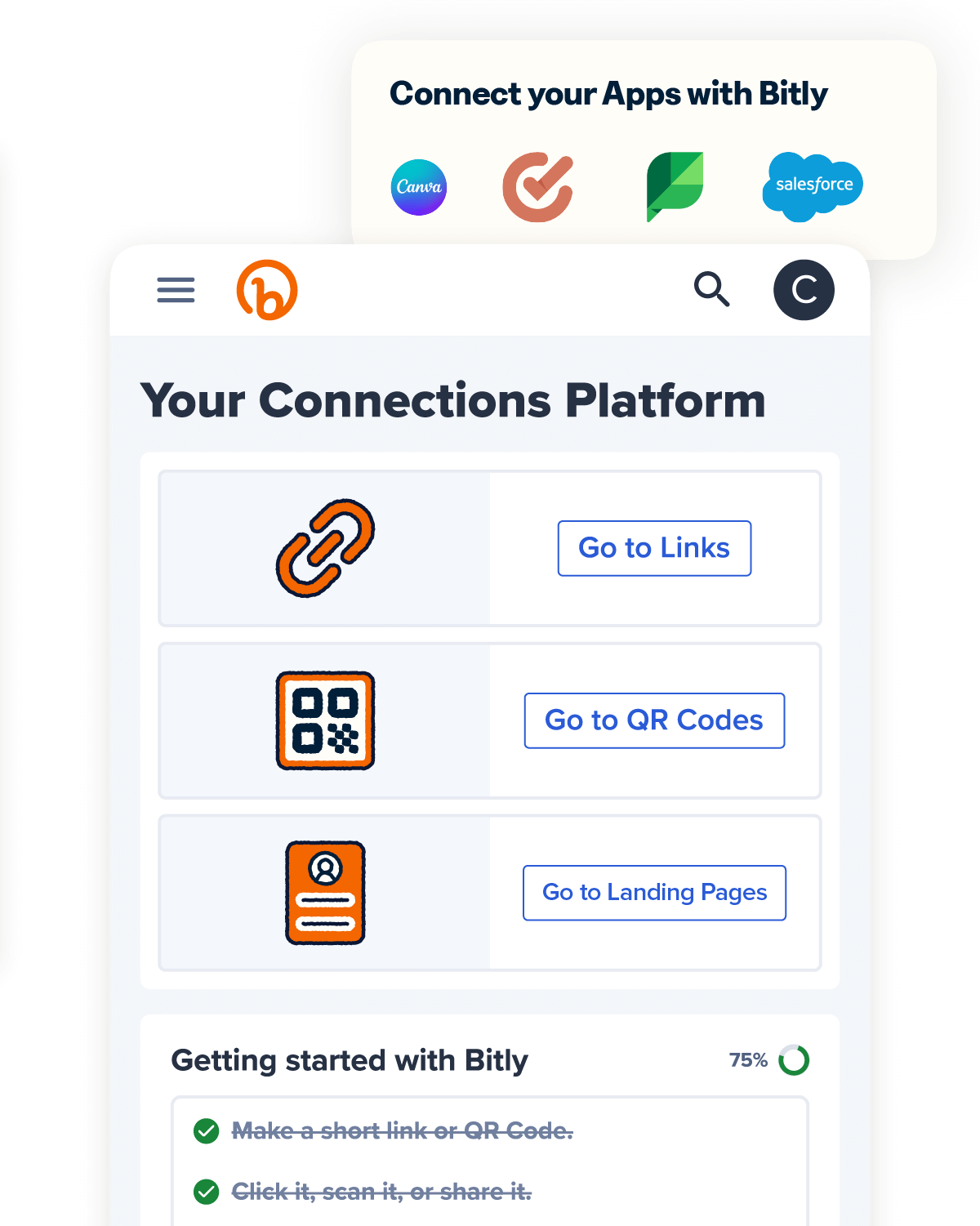 Your Connections Platform page in a user account